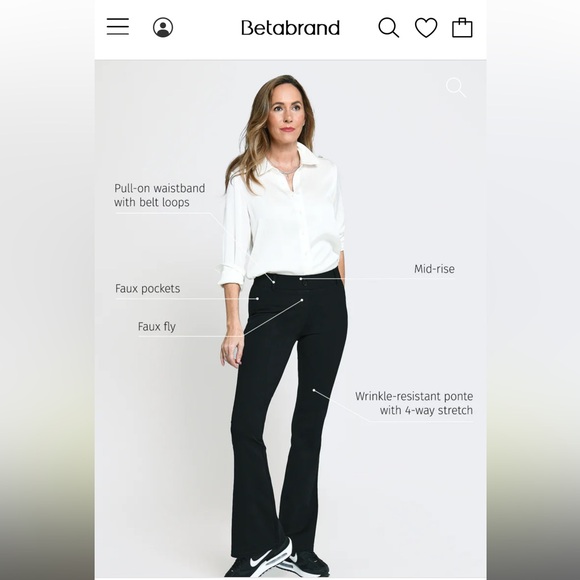 Betabrand boot cut pants (Black, S petite) - Picture 2 of 4